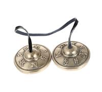 Gatuida Handmade Pure Copper Tibetan Cymbal Bell Yoga Meditation Percussion Instrument Simple Design for Mindfulness and Spiritual Practice Easy to Carry and Use for Meditation Prayer and