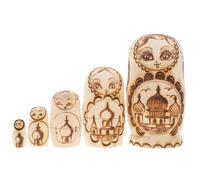 Gatuida Handmade Unpainted Russian Nesting Dolls Wooden Matryoshka for DIY Paintable Craft Educational Home Decor and Storage