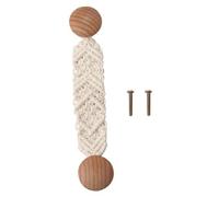 Gatuida Handwoven Wooden Cabinet Handle with Screws Simple Fashion Door Knob for Wardrobe Drawer Cupboard Suitable for Kitchen and Home Furniture Japanese Style Decor