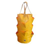 Gatuida Hanging Strawberry Plant Grow Bag, PE Multi-Pocket Planter | Vertical Wall Hanging Design, Large Pocket Layout, for Houseplants and Handrail Use, Reusable Yellow