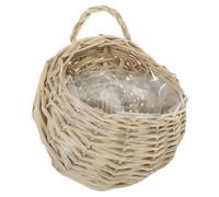 Gatuida Hanging Wicker Woven Flower Basket Rustic Gray Hanging Planter Basket for Artificial Flowers Home Wall Decor Lightweight for Garden Balcony Door Storage