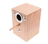 Gatuida Hanging Wooden Budgie Nesting Box with Perch Stand External Mount Breeding House for Parrot Species Easy Install and Clean Space Saving Design for Finch Cockatiel Lovebirds