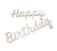 Gatuida Happy Birthday Wall Sticker Wooden Decor Birthday Party Props for Celebrations Cutouts Backdrop Wall Decorations