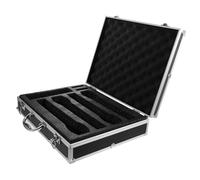 Gatuida Hard Protective Microphone Carrying Case for Travel Portable Wireless Mic Organizer with Handle Aluminum Handheld Mic Storage Box for Cordless Microphones and Accessories
