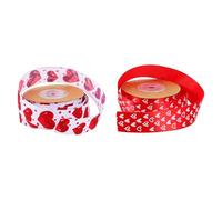Gatuida Heart Pattern Valentine Ribbon Rolls, 2pcs Wrapping Ribbon for Boxes and Bouquets, Decorative Tape for Wedding and Festival Packaging, 10 Yards Each