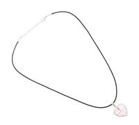 Gatuida Heart Pendant Neck Chain 20Mm Natural Crystal Necklace with Watermelon Red Pendant and Leather Cord, Dainty Minimalist Jewelry for Women’S Valentine’S Day