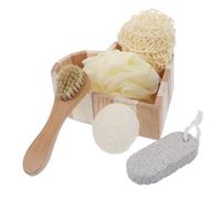 Gatuida Heart-Shaped Bath Gift for Women Includes Pumice Stone Foot File Loofah Slice Small Face Brush Bath Sponge Lightweight Body Cleaning Tools for Relaxing Shower and Skin Exfoliation