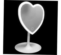 Gatuida Heart Shaped LED Makeup Mirror for Tabletop Use High Definition Cosmetic Mirror with Touch Control Lighting for Home and Travel