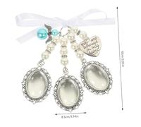 Gatuida Heart-shaped Pearl Pendant DIY Wedding Bouquet Photo Frame Charm Romantic Memorial Decor with Engraved You Will Always My Heart for Unique Handmade Bridal Jewellery