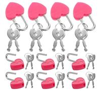 Gatuida Heart Shaped Small Padlock Set with Two Keys for Locking Jewelry Box and Handbag, Alloy and Plastic Material, Easy to Carry and Anti-Rust, for Diary Book Security Random Color
