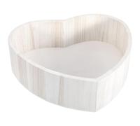 Gatuida Heart Shaped Wooden Baby Basket Lightweight Baby Posing Case Storage Case Suitable for Newborn Photo Shoots White Finish