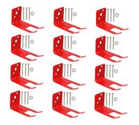 Gatuida Heavy Duty Fire Extinguisher Mounting Brackets Red Wall Hooks with Screws for Secure Slot Style Holders Compatibility for Homes Offices and Vehicles Enhanced Visibility Emergency