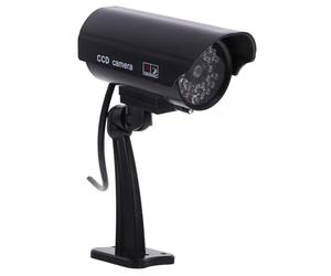 Gatuida High Simulation Cctv Camera Fake Camera with Adjustable Bracket Black Abs Material 2 X Aaa Battery Powered Mount Bracket and Screws for Outdoor Warehouse Security