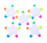 Gatuida Highlighters Pens: 5pcs Colored Markers Star Shape Pastel Highlighters Pens Smooth Fluorescent Ink Comfortable Grip for Students Office School Writing Supplies Markers