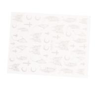 Gatuida Holographic Butterfly Nail Stickers Self Adhesive Decals for DIY Manicure Salon Nail Supplies with Hand Drawn Crescent Moon and Cross Designs for Women