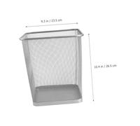 Gatuida Household Iron Trash Basket Lightweight Metal Wastepaper Bin for Office and Home Rust-resistant Mesh Design Compact Square Silver Dustbin with Large Capacity for Practical Storage
