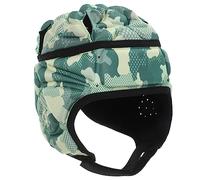 Gatuida Impact Resistant Rugby Helmet with Adjustable Elastic Cord Breathable Soft Scrum Cap Headgear for Youth Adults Camouflage Green Protective Football Headguard with Ear Protection