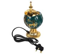 Gatuida Incense Holder Electric Censer Burner: Home Decor Incense Burner Holder Antique Censer UK Plug Green Ceramic and Iron Kitchen Counter Storage Dining Table Service