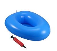 Gatuida Inflatable Bed Pan Portable Blue with Hand Pump Washable Soft Surface Bedridden Elderly Aid for and Long Term Care Sanitary and Easy to Clean Bedpan for Home and Random Color