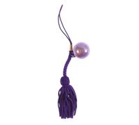 Gatuida Japanese Bell Pendant 17Mm Round Seal Hanging Decor with Purple Tassel Cord DIY Tassel Bell Accessory for Phone Case Backpack for Home and Craft Use