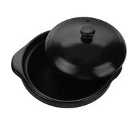 Gatuida Japanese Ceramic Stove Top Cooking Pot with Handle Multi Functional Household Casserole for Stewing and Bibimbap Heat Resistant Shallow Stew Pot Small Portion