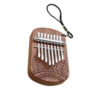 Gatuida Kalimba Finger Thumb 8-key Beginners Wooden for, Portable Piano Easy Lightweight Instrument with Manganese Steel Keys to Use Musical Instrument for Travel and Practice