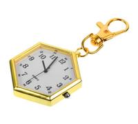 Gatuida Key Chain Pocket Watch with Hexagonal Gold Pendant Vintage Style Student Exam Watch Suitable for Men and Women