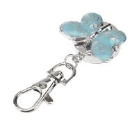 Gatuida Keychain Pocket Watch Delicate Round Metal Design Portable and Easy to Read for Children and Adults Everyday Use 7 X 3.2 X 1 CM Blue