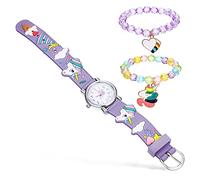 Gatuida Kids Unicorn Watch with Quartz Movement and Cartoon Unicorn Patterns, Plastic and Alloy Material, Includes Delicate Bracelet, Birthday Gift for Girls on Children’s Day