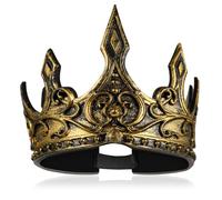 Gatuida King Crowns for Men, Adjustable Medieval Crown, Carnival Headwear Adult for Queen, World Book Day, Royal Fancy Dress, Cosplay Party Accessories