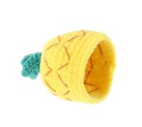Gatuida Knitted Banana Fresh Keeping Hat Sturdy Mini Fruit Cap with Water Locking Function for Themed Parties and Festive Decorations Cute Crochet Cover for Bananas and Doll Accessories