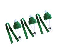 Gatuida Knitted Pet Hat and Double-sided Fleece Scarf for Small Animals Skin-friendly Wool Yarn Cozy Photo Prop for Hamsters Guinea Pigs and Kittens Green Winter Accessory