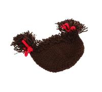 Gatuida Knitted Wig Cap for Boys Lightweight Breathable Costume Yarn Hat Warm Spring Autumn Beanie Comfortable Snug Fit for Months Red Braid Design