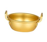 Gatuida Korean Style Aluminum Cooking Bowl Large Double Handle Rice Soup Snack Bowl Lightweight Smooth Edge Easy Clean for Home Restaurant Buffet Use