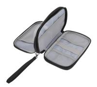 Gatuida Large Capacity Travel Cable Organiser Pouch for Data Cables and Phones, Black Polyester Oxford Cloth with Mesh Pouch and Elastic Strap, Simple Structure Electronics Accessory