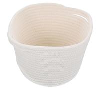 Gatuida Large Cotton Rope Woven Storage Basket with Flat Base Spacious Desktop Organizer for Home Bedroom and Bathroom Handwoven Design for Neat Storage and Stylish Room Decor