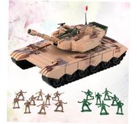 Gatuida Large Military Tank with Inertia Pull-back Action and Random Soldiers for Boys Simulation Model Gift for Ages and Up Random Color