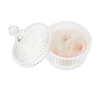 Gatuida Large round Makeup Setting Powder Puff Glass Case for Face Foundation Application for Dusting Powder