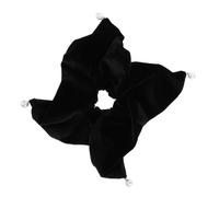 Gatuida Large Velvet Hair Scrunchies for Women Jumbo Square Elastic Hair Ties with Pearl Pendant Thick Soft Bands for Low Ponytails and Wrist Accessory