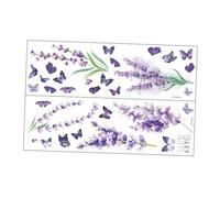 Gatuida Lavender Wall Sticker Self-Adhesive Floral Wall Decal for Bedroom Nursery Living DIY Removable Decorative Background Sticker with Elegant Purple Pattern