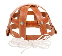 Gatuida Leather Horse Muzzle with Strap Breathable Anti-bite Grazing Mouth Mask for Cattle and Horses Front Opening for Drinking and Breathing Secure Fit Prevents Biting and Chewing