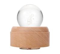 Gatuida LED Crystal Ball Music Box with Base Rotatable USB Powered Night Light Ornament Desktop Decor for Romantic Family and Friends Small Creative Music Box with Sky Castle Little Prince