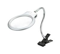 Gatuida LED Magnifying Glass Lamp with Clip Flexible Metal Gooseneck Desk Light for Reading Crafting Studying at Home and Office