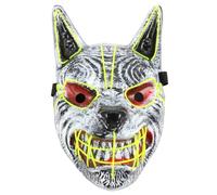 Gatuida LED Wolf Mask for Halloween Party, Scary Glow in The Dark Plastic Full Face Mask, Luminous Horror Costume Accessory for Adults