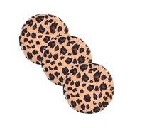 Gatuida Leopard Print Powder Puff 3pcs Large Plush Facial Makeup Pads Loose Powder Applicators Portable Cosmetic Tools for Women and Girls Random Color
