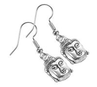 Gatuida Lightweight Buddha Drop Earrings for Women Zinc Alloy Dangle Jewelry with Intricate Ancient Design Durable Buddhist Symbolism Accessory for Festivals Weddings Religious Ceremonies