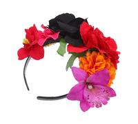 Gatuida Lightweight Fabric Floral Garland Headband for Women Ergonomic Boho Flower Crown for Brides and Portable Artificial Flower Wreath for Wedding Party Holiday and Special Occasions