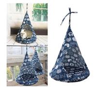 Gatuida Lightweight Foldable Cat Hanging Hammock Bed Linen and Sponge Material for Small Pets Suitable for Bedside or Door Use in Blue
