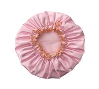 Gatuida Lightweight Pink Double-deck Shower Cap with Elastic Band, Waterproof Bath Hat for Women, for Travelling and Cooking to Protect Hair from Getting Wet