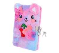 Gatuida Lockable Plush Cat Diary Notebook for Keys Cute Bowknot Kitten Journal for Writing and Drawing Portable Secret Diary for School and Travel